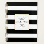 The Black & White Classic Planner<br><div class="desc">The Signature Lines Collection features a compilation of planners with our signature striped-line designs. Simplistic,  but yet sophisticated,  these planners were created to make a statement no matter the occasion.</div>