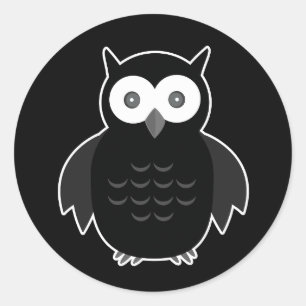 The Black & White Owl Classic Round Sticker