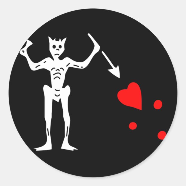 The Blackbeard Authentic Flag Classic Round Sticker (Front)