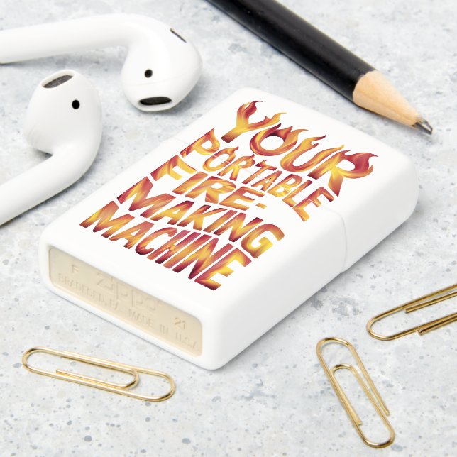 The Blazing Portable Fire-Making Machine Zippo Lighter (On Table 2)
