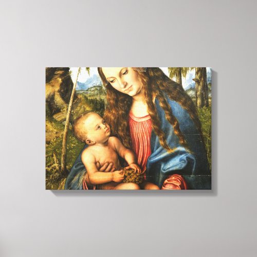 The Blessed Mother Mary Holding Baby Jesus Canvas Print