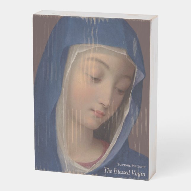 The blessed virgin by Scipione Pulzone CC0597 Wooden Box Sign (Angled Vertical)