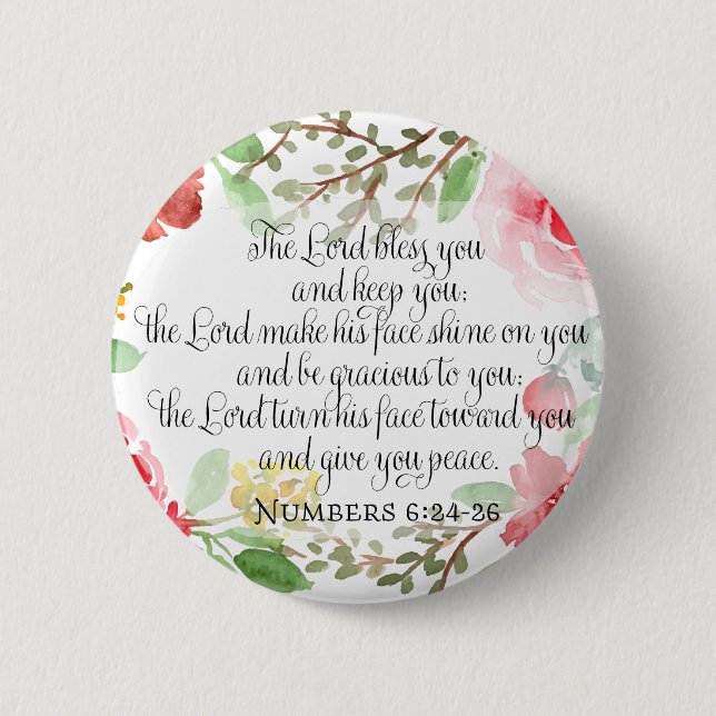 The blessing | Scripture Art | Numbers 6:24-26 Button (Front)