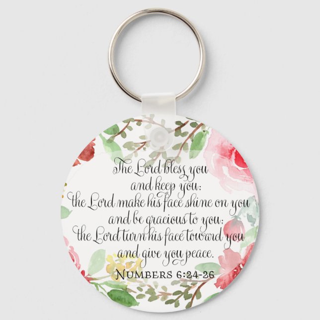 The blessing | Scripture Art | Numbers 6:24-26 Keychain (Front)