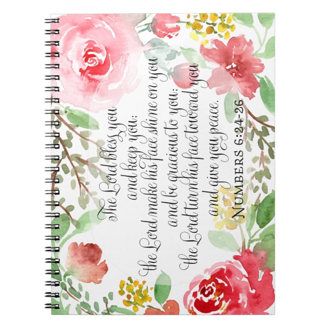 The blessing | Scripture Art | Numbers 6:24-26 Notebook (Front)