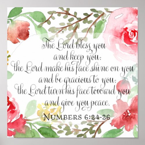The blessing  Scripture Art  Numbers 624_26 Poster