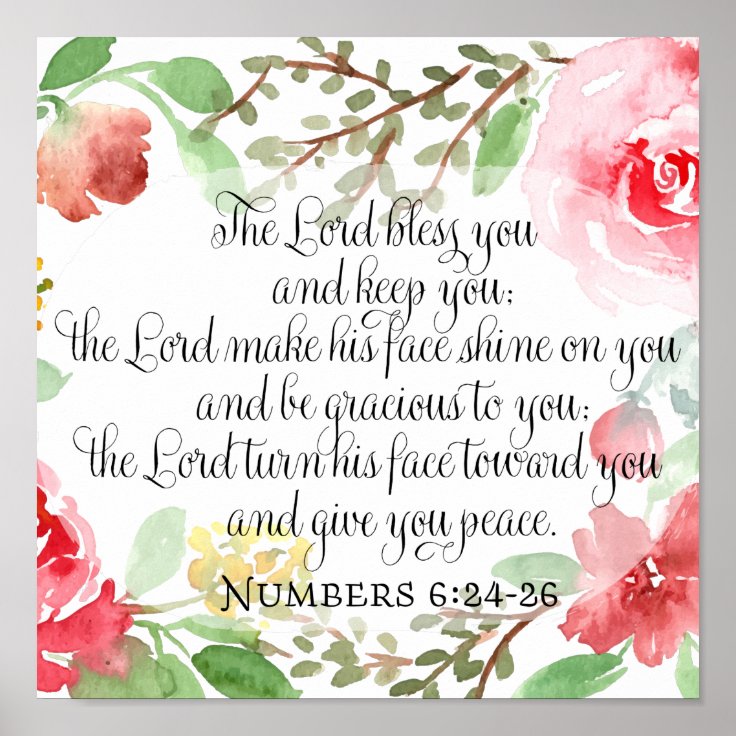 The blessing | Scripture Art | Numbers 6:24-26 Poster | Zazzle