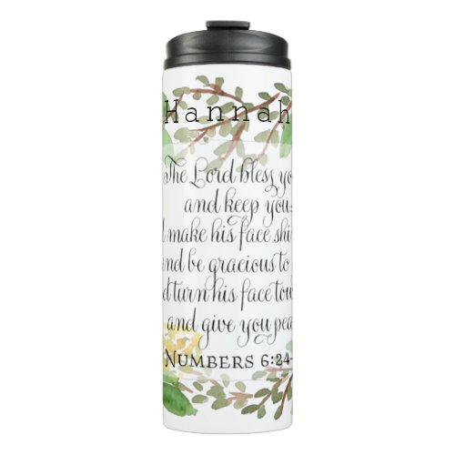 The blessing  Scripture Art  Numbers 624_26  Thermal Tumbler