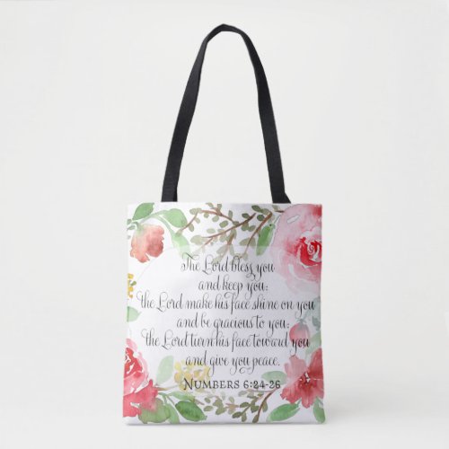 The blessing  Scripture Art  Numbers 624_26 Tote Bag
