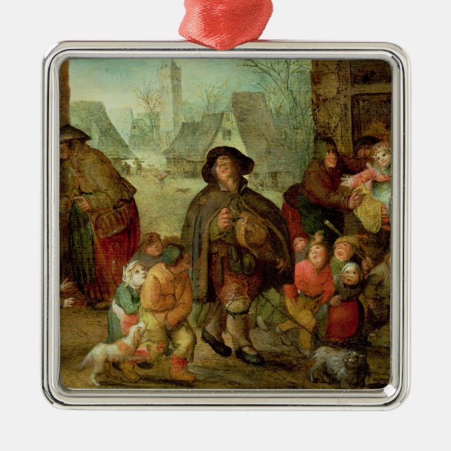 The Blind Hurdy Gurdy Player Metal Ornament (Front)