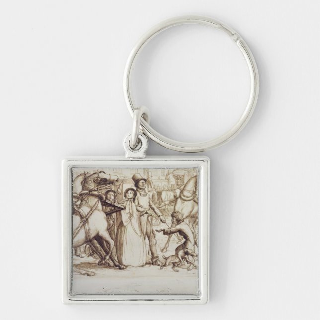 The Blind Man, 1853 (pen, ink, wash and graphite o Keychain (Front)