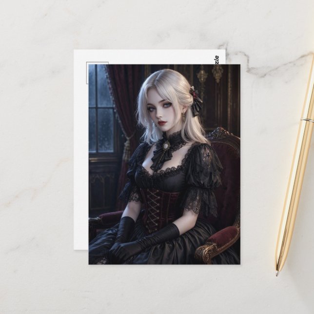 The Blond Vampire Lady Postcard (Front/Back In Situ)