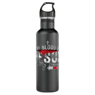 The Blood Of Jesus Is My Vaccine Christian Anti Va Stainless Steel Water Bottle