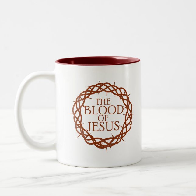 The Blood of Jesus Two-Tone Coffee Mug (Left)