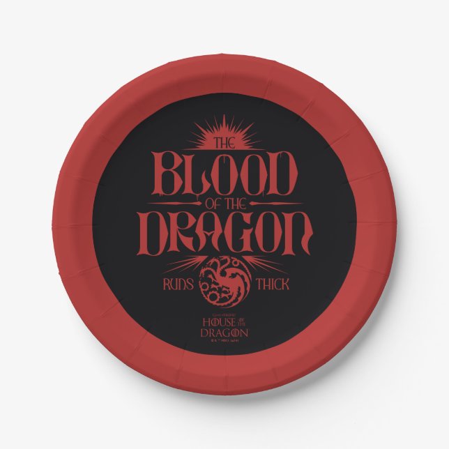 The Blood of the Dragon Runs Thick Paper Plates (Front)