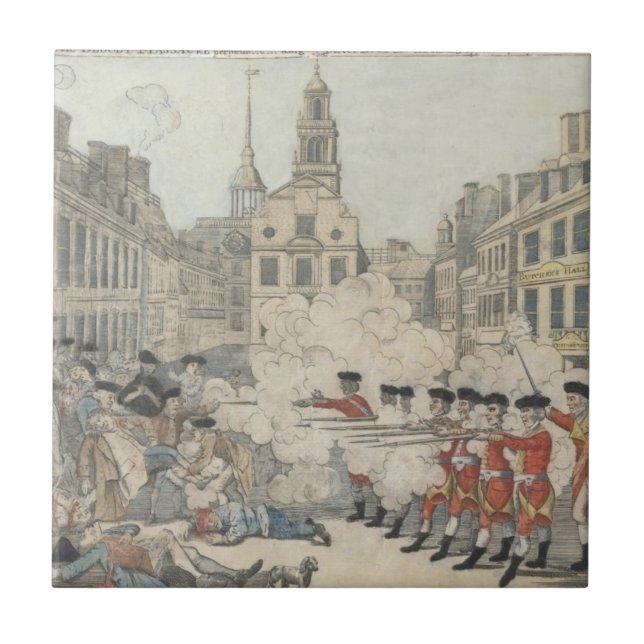 The Bloody Massacre - Paul Revere (1770) Ceramic Tile (Front)