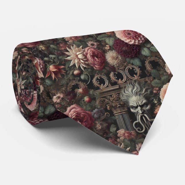 The Bloom-Eater’s Sermon – Gothic Victorian Neck Tie (Rolled)