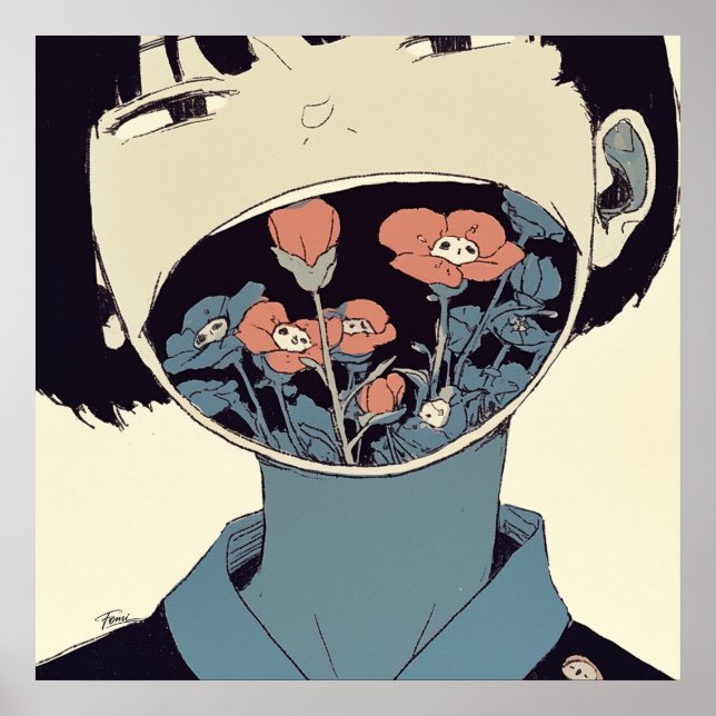 The Bloom of Silence - Surreal Graphic Art Poster (Front)