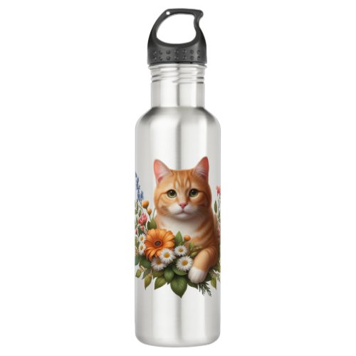 The Blooming Kittyâ  Stainless Steel Water Bottle