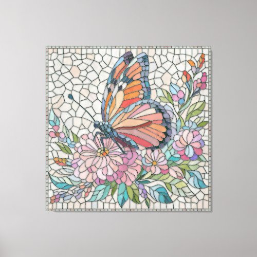 The Blossoms Whispers _ Mosaic Art Canvas Print