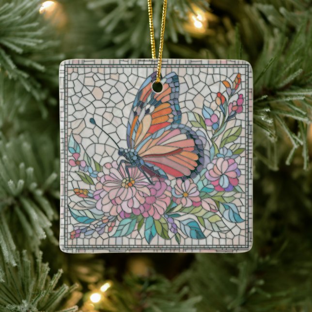 The Blossoms’ Whispers - Mosaic Art Ceramic Ornament (Tree)