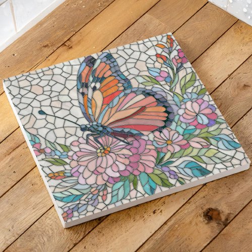 The Blossomsâ Whispers _ Mosaic Art Ceramic Tile