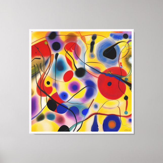 The Blue 10 Abstract Meets Red 6 Canvas Print (Front)