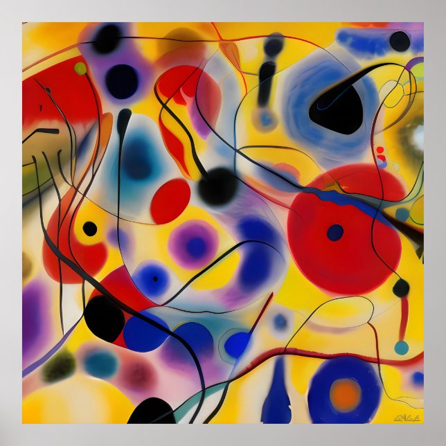 The Blue 10 Abstract Meets Red 6 Poster (Front)