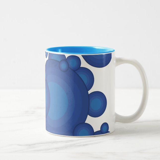 The Blue 70's year styling circle Two-Tone Coffee Mug (Right)