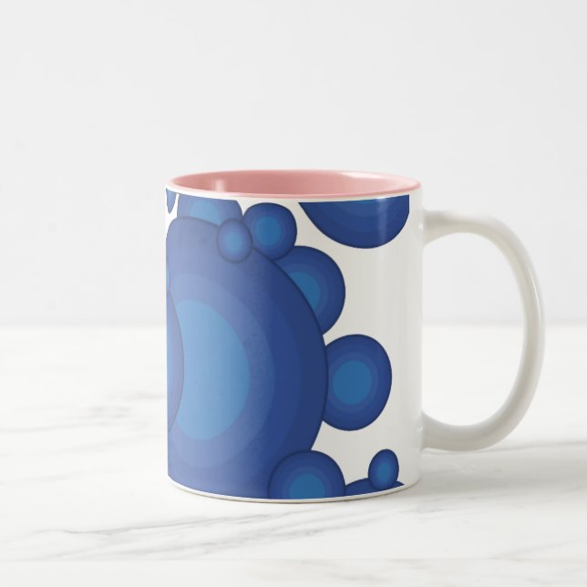 The Blue 70's year styling circle Two-Tone Coffee Mug (Right)