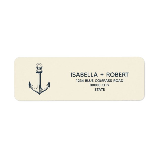 The Blue Anchor | Nautical Maritime Wedding Label (Front)