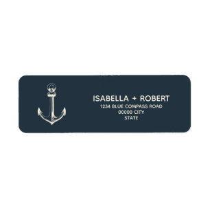 The Blue Anchor Nautical Maritime Wedding Label