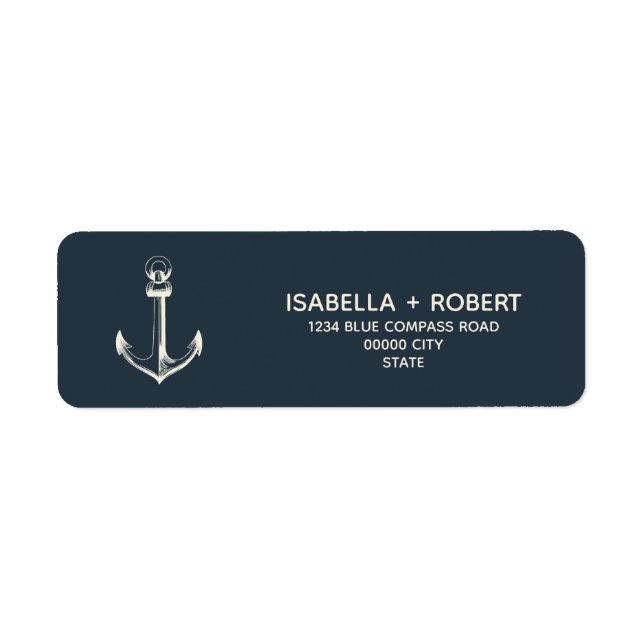 The Blue Anchor | Nautical Maritime Wedding Label (Front)