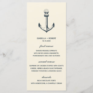 The Blue Anchor Nautical Wedding Menu