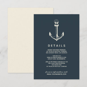 The Blue Anchor Wedding Guest Details Invitation
