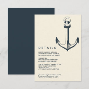 The Blue  Anchor   Wedding Guest Details Invitation