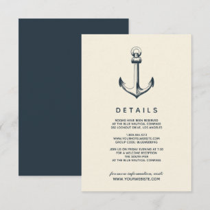 The Blue Anchor   Wedding Guest Details Invitation