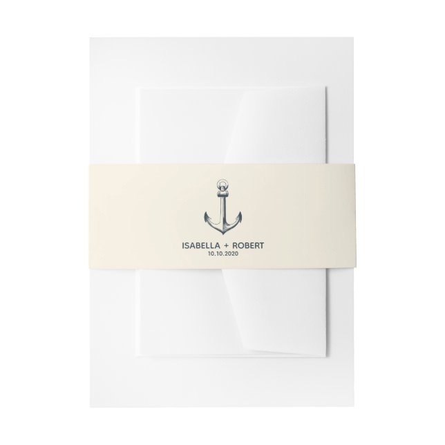 The Blue Anchor | Wedding Invitation Invitation Belly Band (Front Example)
