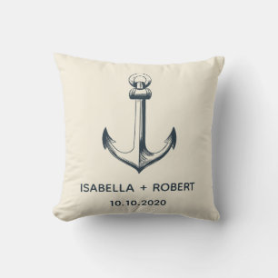 The Blue Anchor Wedding Keepsake Throw Pillow