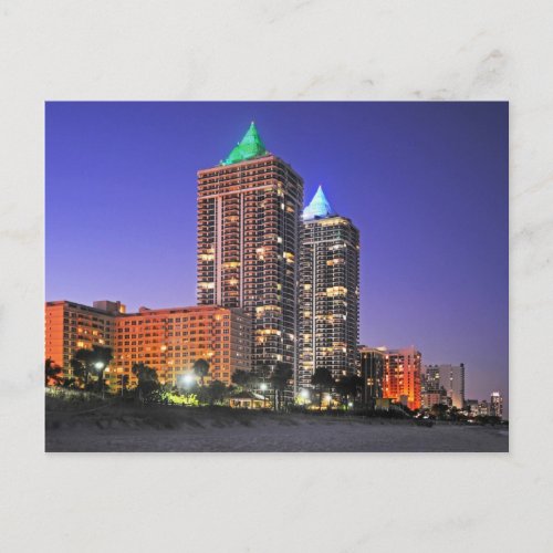 The Blue and Green Diamond Towers Miami Beach Postcard