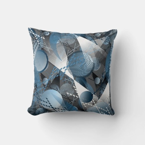 The blue and the gray Abstraction Throw Pillow
