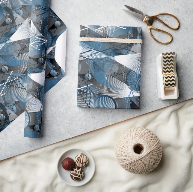 The blue and the gray. Abstraction. Wrapping Paper (Crafts)