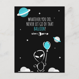 The Blue Balloon Postcard by Alien Pimp