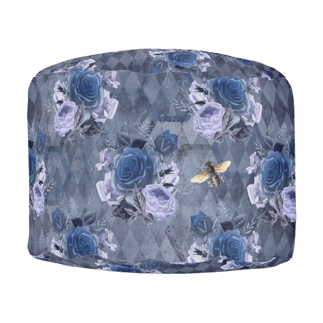 The Blue Bee Series Design 1 Pouf (Front)