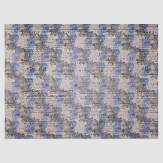 The Blue Bee Series Design 3 Tissue Paper (Front)