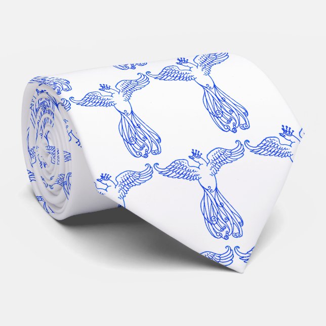 The Blue Bird Neck Tie (Rolled)