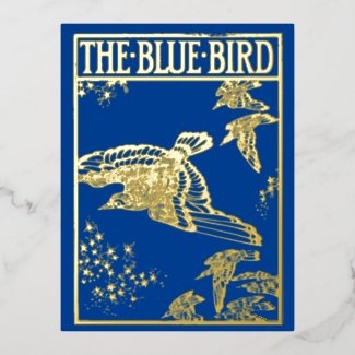 The blue bird -vintage gold 