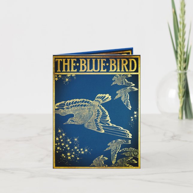 The blue bird -vintage  invitation (Front)
