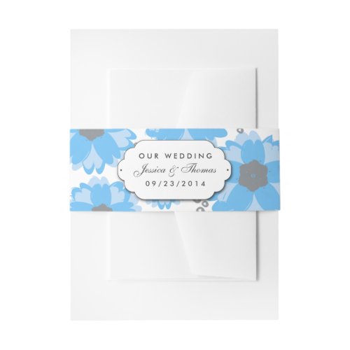 The Blue Blossom Wedding Collection Invitation Belly Band