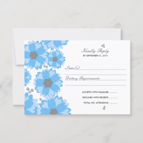 The Blue Blossom Wedding Collection RSVP Card